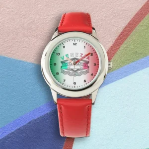 Venezia Rialto Bold Lines kids Stainless Steel Red Watch front