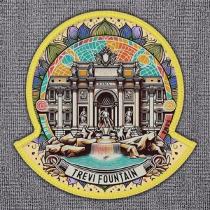 Roma Whispering Fountain Circle Lower Name Rocker Patch