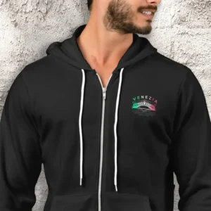 venezia rialto bold lines mens fullzip hoodie front side