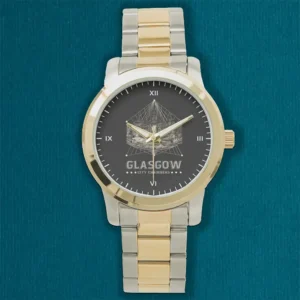 Vintage City Chambers Oversized Two-Tone Bracelet Watch front