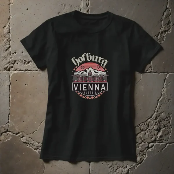 Hofburg in Circles womens Basic T-Shirt back on floor