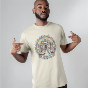 Roma Whispering Fountain Mens Basic T-Shirt