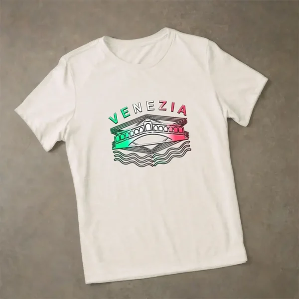 Venezia Rialto Bold Lines Womens Tri-Blend Shirt on floor