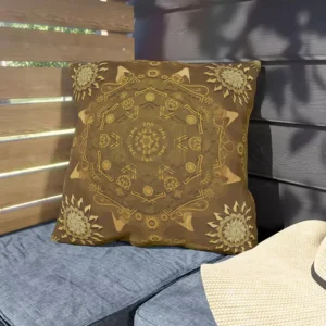 Modern Hexa Golden Ursidae Outdoor pillow 20x20
