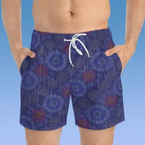 Bery Floral Rainy Scatter Fibers Swim Trunk