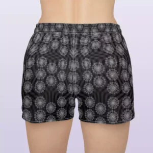 Blackened Sparkling Floral Art casual shorts Back