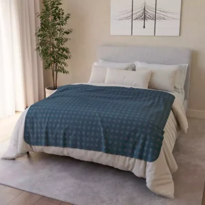 Filter Floral Ice Force Blue Fleece Sherpa Blanket 50x60