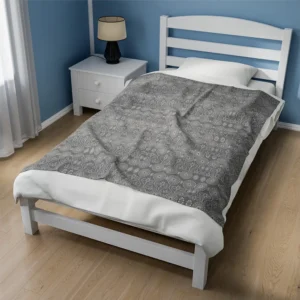 Grey Fibrous Textile velveteen flush blanket 50x60
