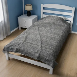 Grey Fibrous Textile Velveteen flush blanket 60x80
