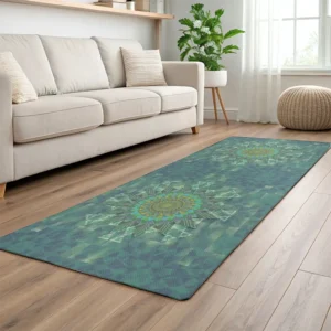 Leafy Floral Square Stick Puzzle rubber yoga mat
