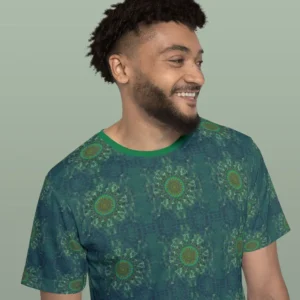 Leafy floral stick puzzle mens sport jersey-1 Leafy Floral Stick Puzzle Mens Sport Jersey 1