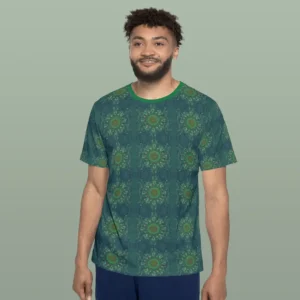 Leafy Floral Stick Puzzle Mens Sport Jersey