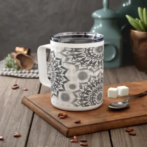 Little White Floral Fallen Insulated Coffee Mug