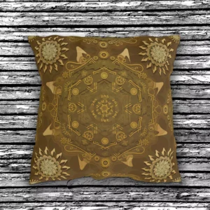 Modern Hexa Golden Ursidae Outdoor Pillow Modern Hexa Golden Ursidae Outdoor Pillow