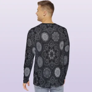 Octo brigtener Arabesque Moorish Black Mens Long Sleeve back side Octo Brigtener Arabesque Moorish Black Mens Long Sleeve Back Side