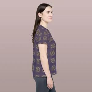 Pillared Thread Tie In Purpura Pattern womens sport jersey Right Side