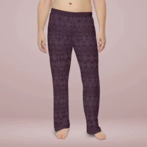 Wine Fibrous Textile Mens Pjama Pants