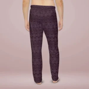 Wine fibrous textile mens pjama pants back side Wine Fibrous Textile Mens Pjama Pants Back Side