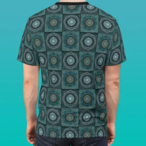 The Persian's gyrate psychedelic eyes's mandala Unisex Cut and Sew Tee back