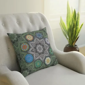Octo brightener arabesque stone green cushion back