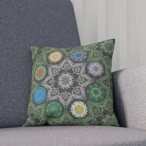 Octo brightener arabesque stone green cushion front