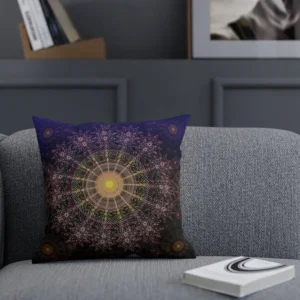 Sparkling Floral Art in the sky cushion -1