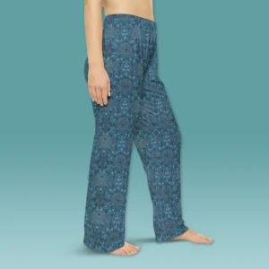 Tie-in baby blue celeste womens pajama pants right side Tie-in baby blue celeste womens pajama pants right side