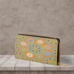 octo brightener arabesque moorish tangerine zipper wallet