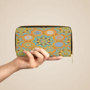 octo brightener arabesque moorish tangerine zipper wallet back side
