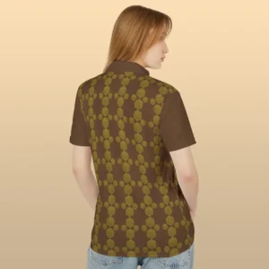Modern hexa brown coffee ursidae polo shirts back side