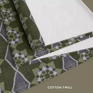 Sage Leafy floral Octagon and Diagonal cotton Sage Leafy floral Octagon and Diagonal cotton