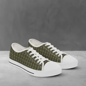 Sage leafy floral diagonal white