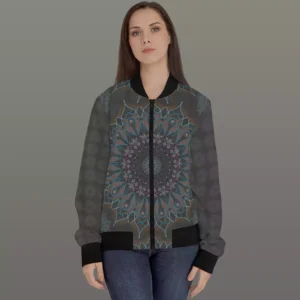 The Little Ashgrey Floral Womens Bomber Jacket