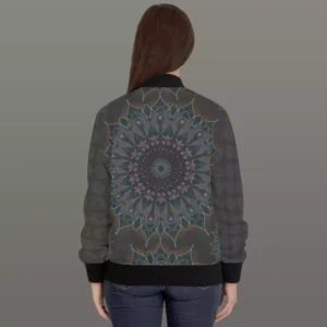 The Little Ashgrey Floral Womens Bomber Jacket back side
