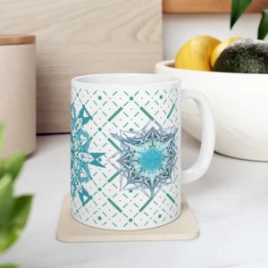 hexa triangles yantra petal ceramic 11 oz