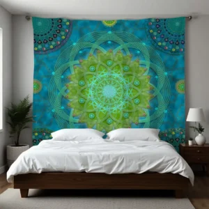 Shambala Tantric Nymphaea Wall tapestry 88x104