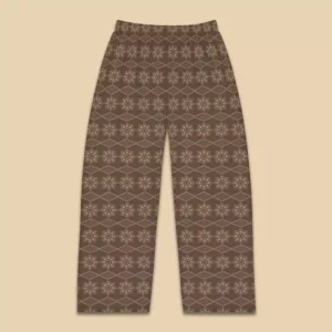Light Brown Floral Octagon diagonal Mens pajama fromt side Light Brown Floral Octagon diagonal Mens pajama fromt side