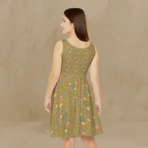 Octo brightener arabesque moorish tangerine skater dress back side