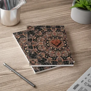 Symphony of love on honeycomb softcover notebook front back side