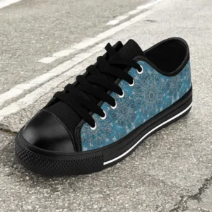 Tie-in baby blue celeste womens sneakers left outside perspective