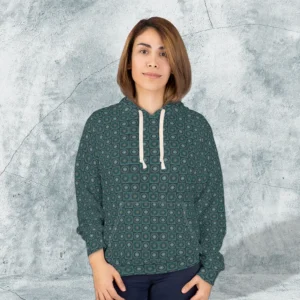 persian gyrate psychedelic eyes unisex pullover hoodies on woman