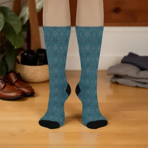 Tie-in baby blue celesta cushioned crew socks