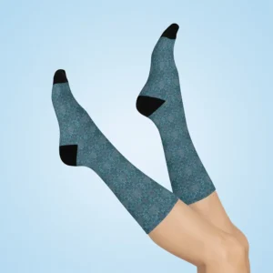 Tie-in baby blue celesta cushioned crew socks on studio Tie-in baby blue celesta cushioned crew socks on studio
