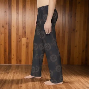 The khaki crocodylus porosus men's pajama pants right side