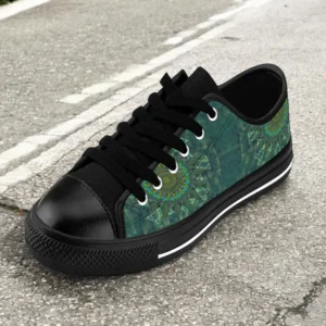 Leafy floral square stick puzzle men's sneakers
