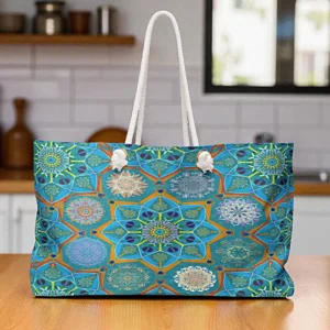 Octo Brightener Arabesque Moorish Turquoise Weekender Bag