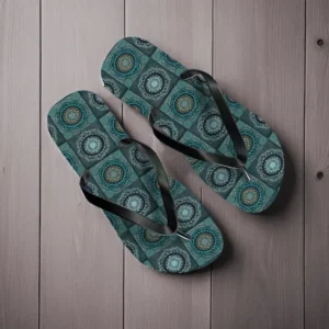 The Persian's gyrate psychedelic eyes's mandala Flip Flops